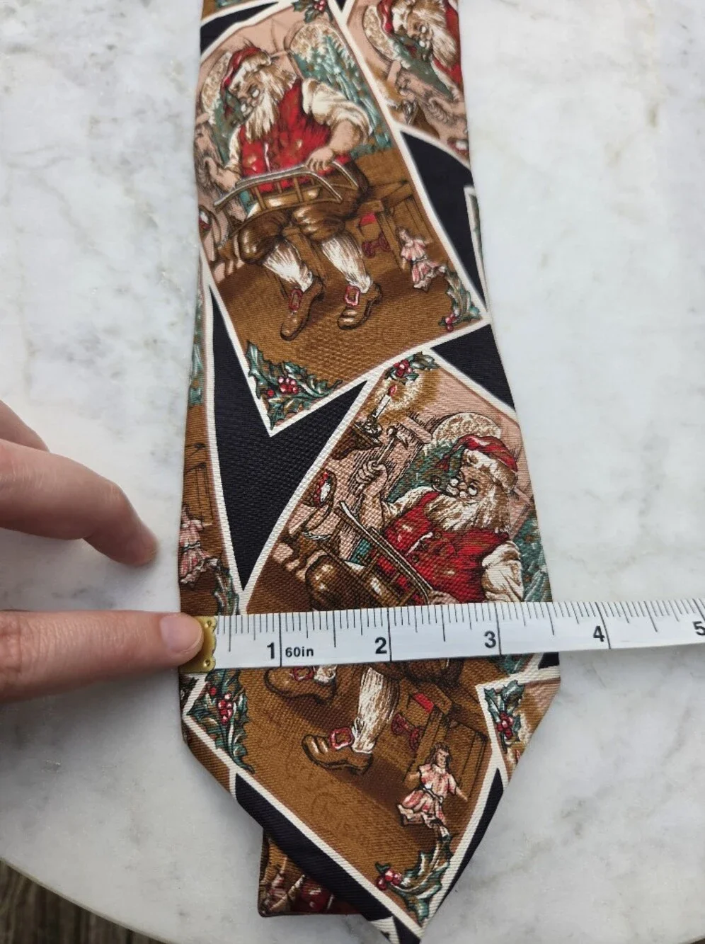 Gant Brown and Black Santa Pattern Silk Tie